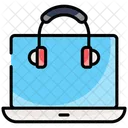 Laptop With Headphones Icon