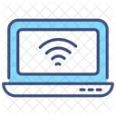 Laptop with wi-fi waves  Icon