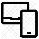 Computadora portátil y teléfono inteligente  Icono