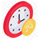 24 Horas Las 24 Horas Servicio Las 24 Horas Icono