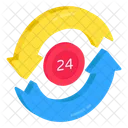 24 Horas Las 24 Horas Servicio Las 24 Horas Icono