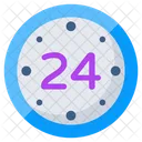 24 Horas Las 24 Horas Servicio Las 24 Horas Icono