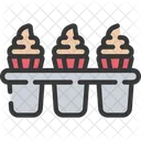 Lata De Cupcakes Pasteles Horneados Icono