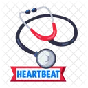 Latido Del Corazon Estetoscopio Medico Chequeo Icono