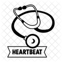 Latido Del Corazon Estetoscopio Medico Chequeo Icono