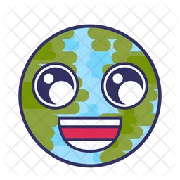 Laughing Earth Emoji Icon