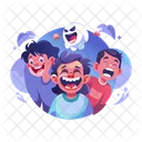 Laughing Ghost Children Spooky Icon