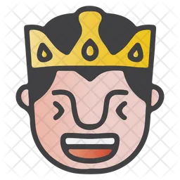 Laughing King Emoji Icon