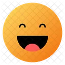 Laughing With Open Mouth Face Emoji Face Icon