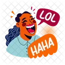 Laughing Woman Funny Happy Icon