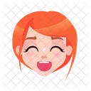 Laughing Woman with Closed Eyes and Open Mouth  Icon