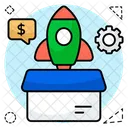 Launch Box Startup Commencement Icon