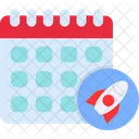 Launching Day Rocket Launching Day Calendar Icon