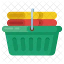 Clean Clothes Washed Clothes Towels Basket Icon