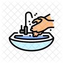 Lavage Des Mains Evier Porcelaine Icône
