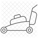 Lawn Mower Grey Thin Line Icon Icon