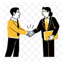 Lawyer Client Handshake Deal Icon