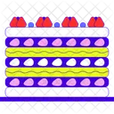 Layered Dessert Cake On Plate Dessert Strawberries Icon