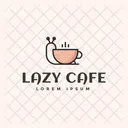 Lazy Cafe Hot Coffee Cafe Logomark Icon