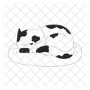 Lazy spotted cat sleeping on pillow  Icon