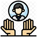 Leader Human Resources Hands Icon