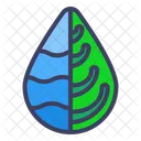 Leaf Water Drop Wave Icon