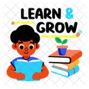 Learn Grow Reading Study Icon