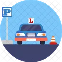 Learner Driving Parking Sign Icon