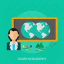 Learning Geography Education Icon
