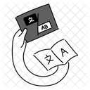 Black Monochrome Language Lessons Illustration Learning A Language Linguistic Instruction Symbol