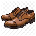 Leather Derby Brown  Shoes  Icon