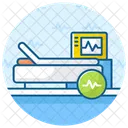 Lebenserhaltung Elektrokardiogramm Krankenhausbett Symbol