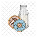 Leche Y Donut Desayuno Leche Icon