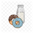 Leche Y Donut Leche Desayuno Icon