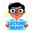 Lecture Ready Confident Student Icon