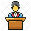 School Teacher Orator Classroom Lecture Icon