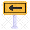 Left Arrow Board Road Post Traffic Board Icon