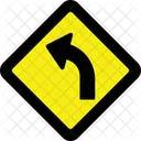 Left curve sign  Icon