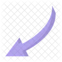 Left down arrow curve  Icon