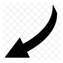 Left Down Arrow Curve Icon