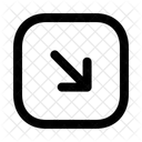 Left Down Squarearrow Navigation Navigate Icon