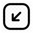 Left Down Squarearrow Navigation Navigate Icon