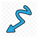 Left Downward Arrow Directional Arrow Navigational Arrow Icon