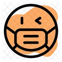 Left Eye Wink Emoji With Face Mask Emoji Icon