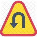 Left Hair Pin Warning Signal Icon