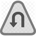 Left Hair Pin Warning Signal Icon