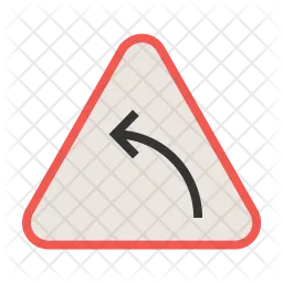 Left hand curve  Icon