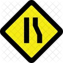 Left lane ends sign  Icon