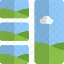 Left triple row image grid  Icône