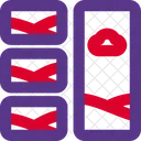 Left Triple Row Image Grid Icon
